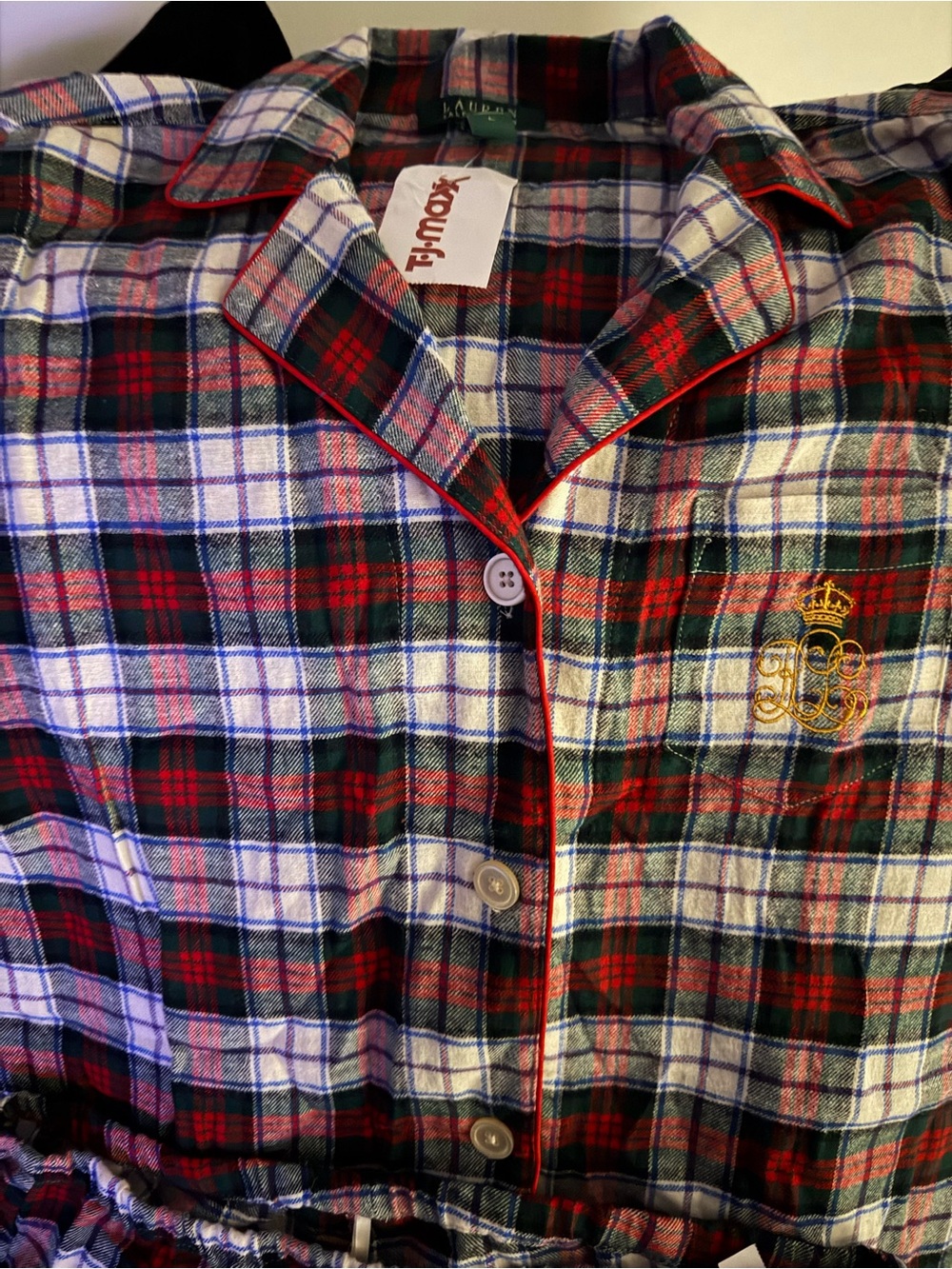 Ralph Lauren Red Plaid Flannel Pajamas NWT